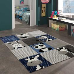 UN AMOUR DE TAPIS Zoo Too 60x110 cm Tapis Enfant Tapis Chambre Tapis Rectangulaire Tapis Gris
