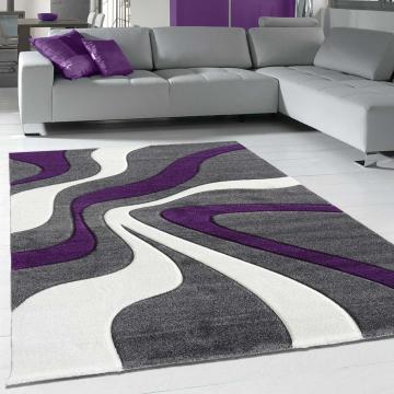 Style moderne tapis 'focus' 180x270cm 58 motifs gris bleu vert rouge violet crème 