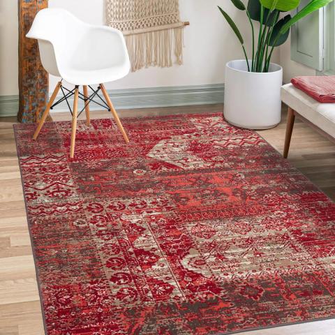 Tapis Oriental Style 80x150 Cm - Motif Ethnique Multicolore, Polypropylène - Pour Chambre, Salon, Couloir