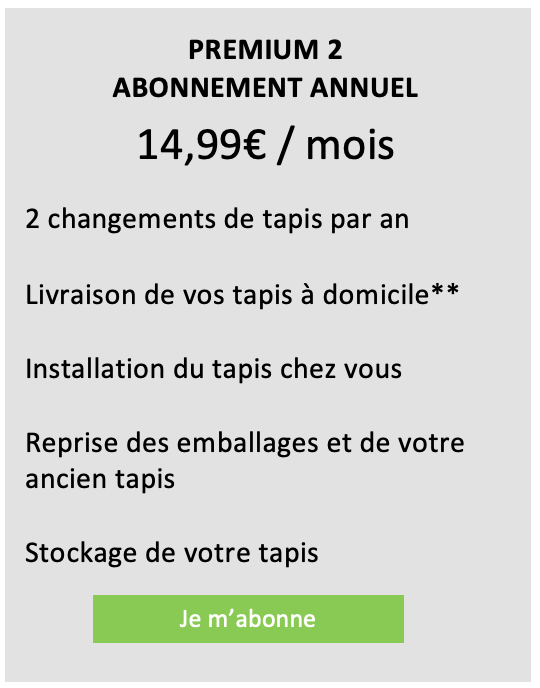 abonnement stockage tapis