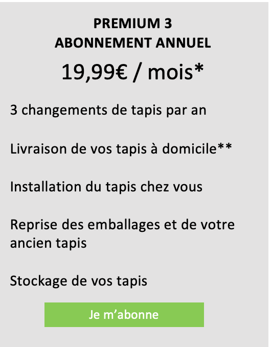 abonnement stockage tapis