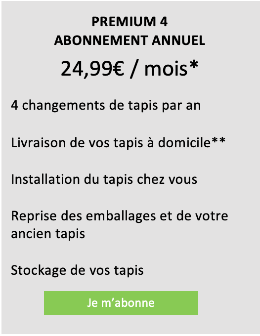 abonnement stockage tapis